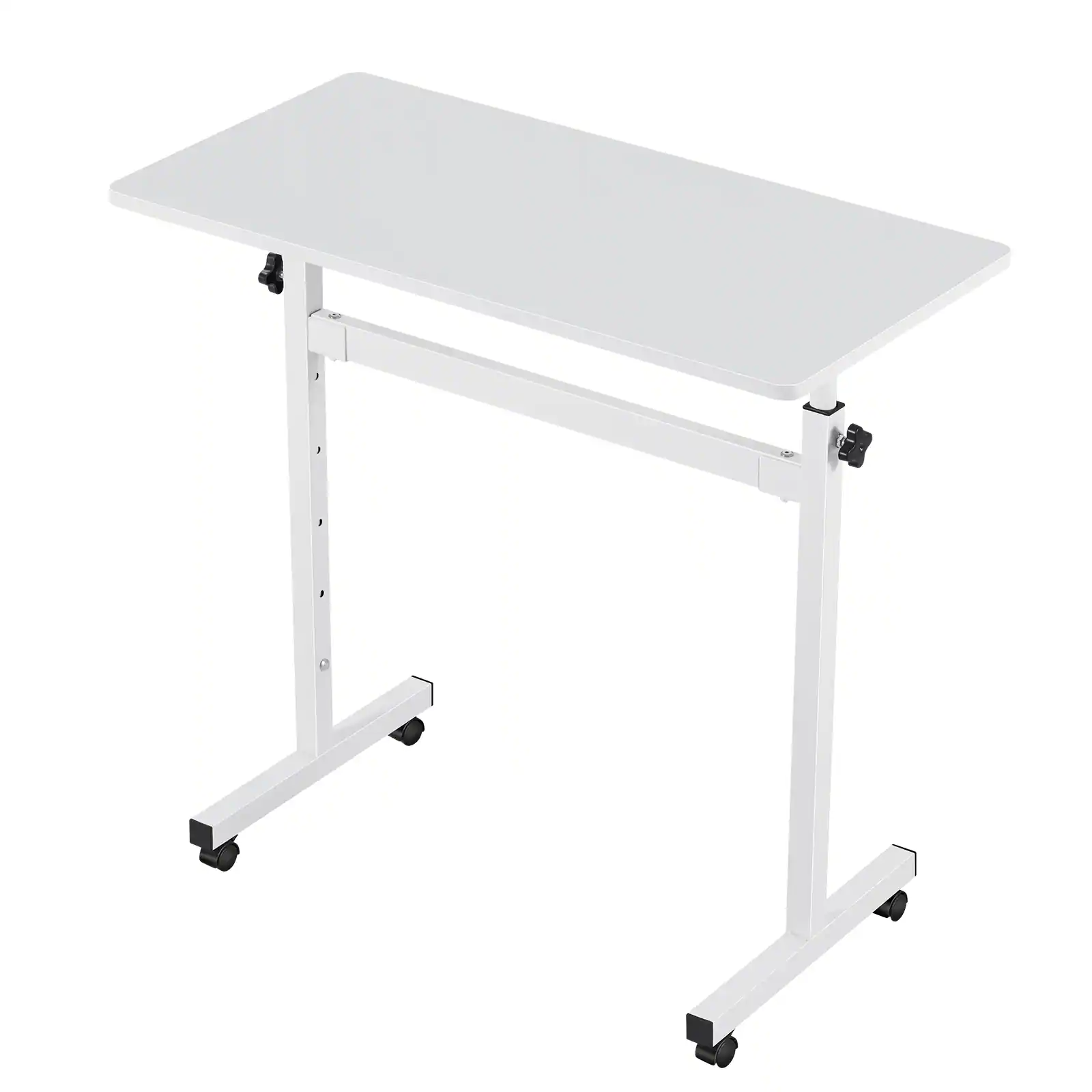 Alt View 5. VEVOR - Standing Desk, Adjustable Height Mobile Stand Up Desk with Lockable Casters, 32 x 16 in Small Computer Sit Stand - White.