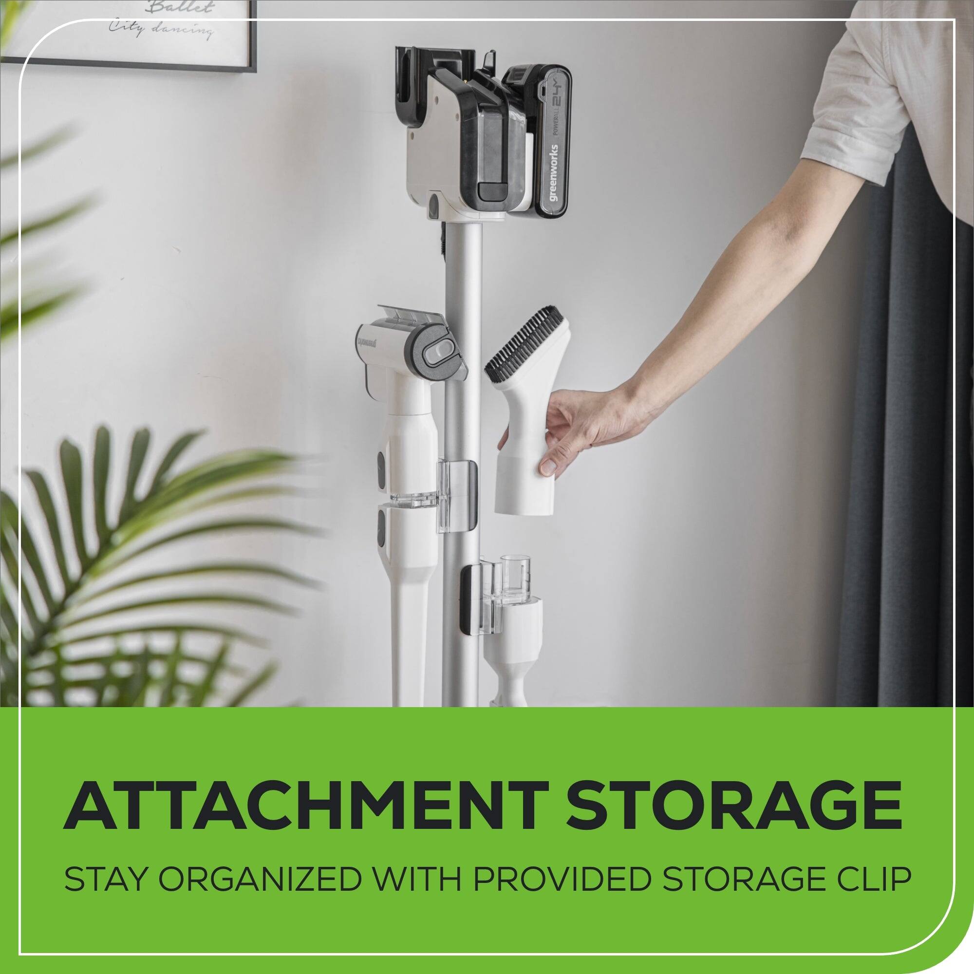 Attachment Storage: Stay Organized with Provided Storage Clip