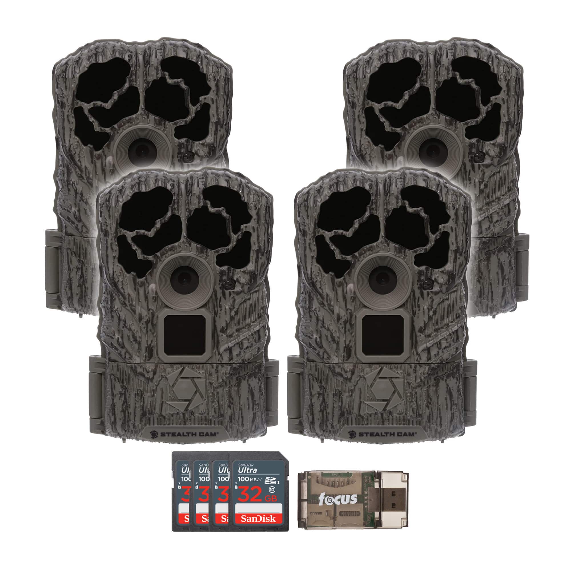 Stealth Cam - Browtine 16MP Trail Camera w/32GB SD Card and Card Reader (4-Pack)