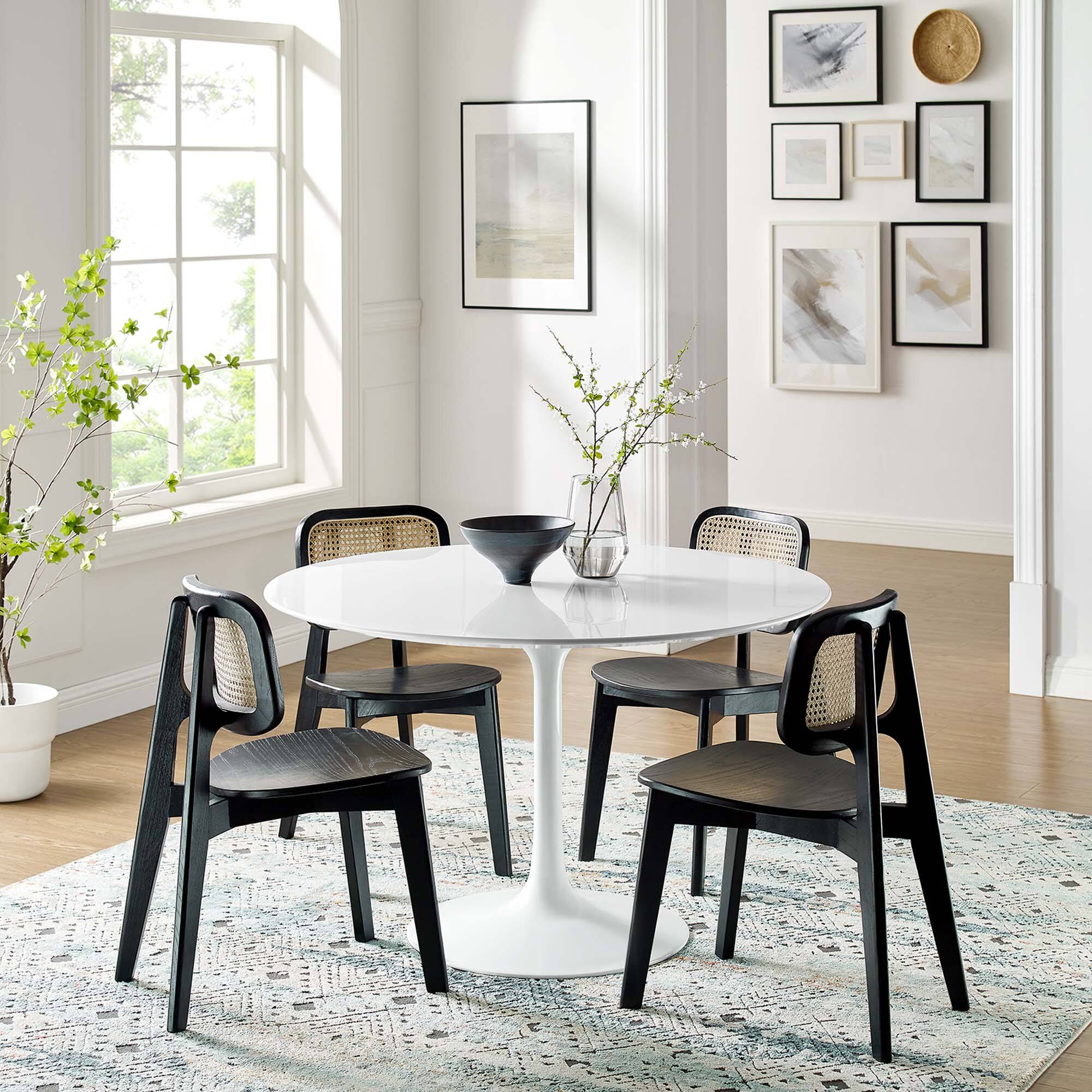 Alt View 5. Modway - Lippa 48" Round Wood Dining Table by Modway - White.