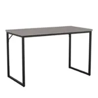 Martha Stewart - Noah Gray Wood Grain Parsons Desk - Gray Top/Oil Rubbed Bronze Frame - Front_Zoom