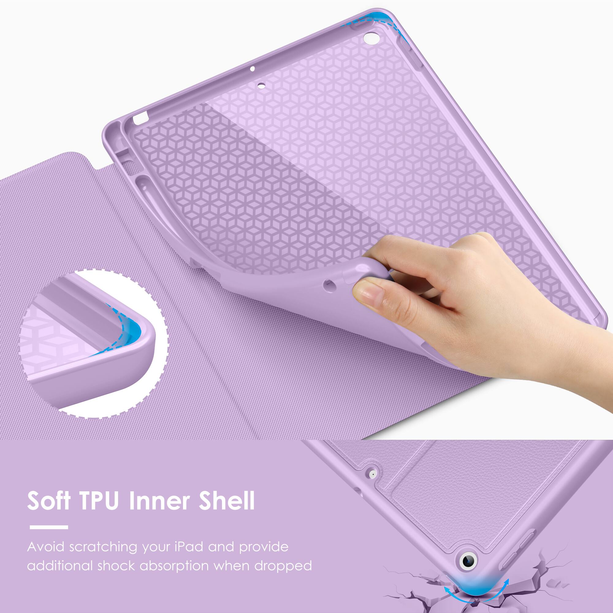 Soft TPU Inner Shell

Avoid scratching your iPad and provide additional shock absorption when dropped.