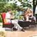 Alt View 3. Costway - 3 PCS Patio Wicker Rattan Furniture Set Coffee Table & 2 Rattan Chair W/Cushions - Red.