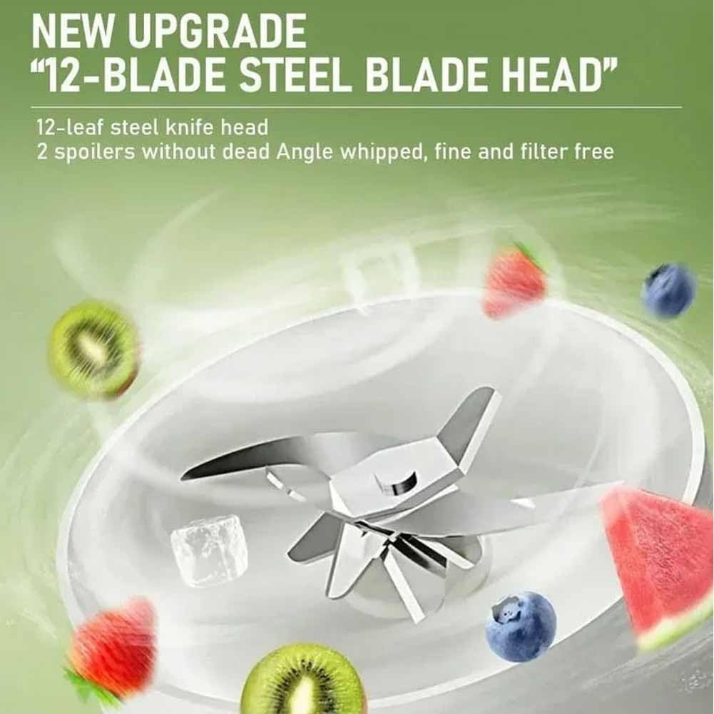 NEW UPGRADE  
"12-BLADE STEEL BLADE HEAD"  

12-leaf steel knife head  
2 spoilers without dead Angle whipped, fine and filter free