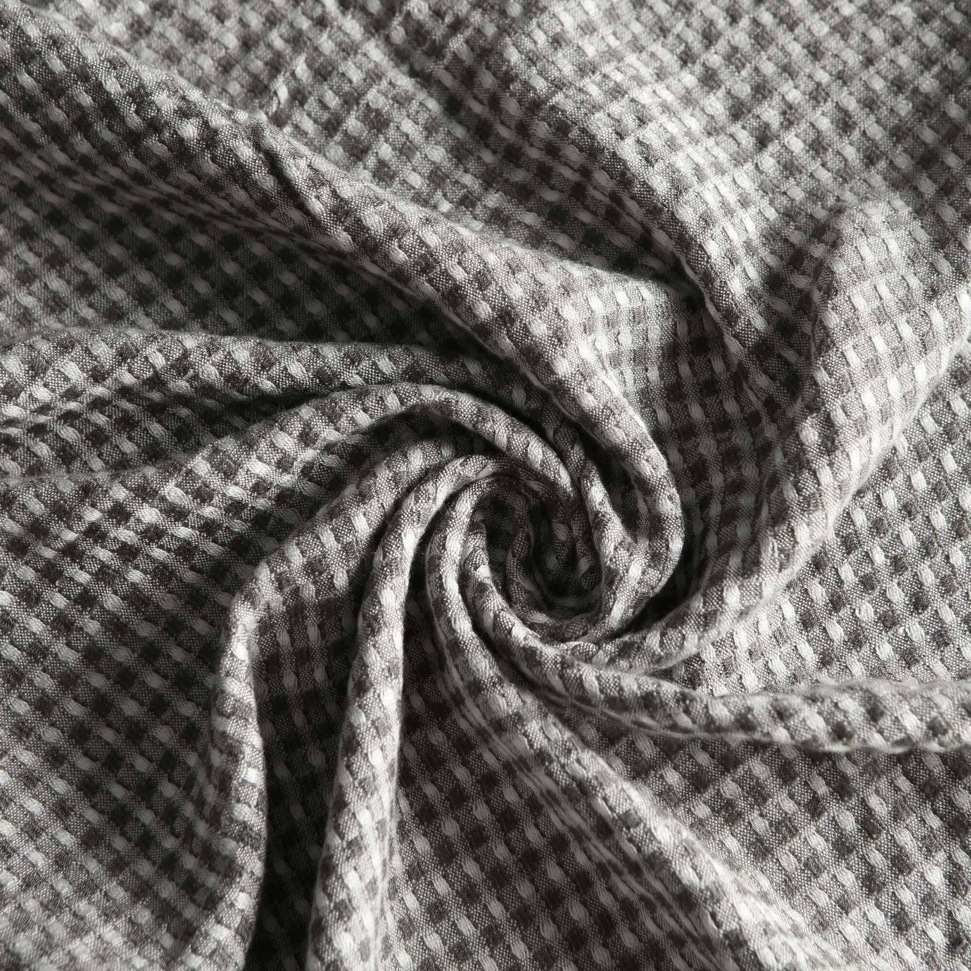 Back. Peace Nest - Peace Nest Ultra Soft Waffle Weave Knit Throw Blanket, Gray, 80" x 90" - Gray.