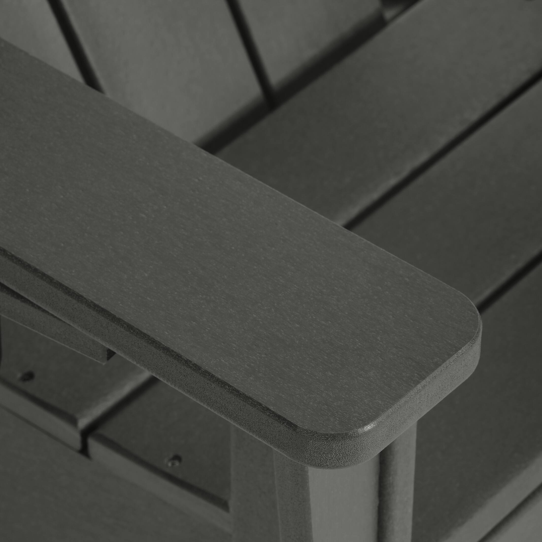 Alt View 6. WestinTrends - WestinTrends Ashore Kids Outdoor HDPE Plastic Modern Adirondack Patio Chairs with Cup Holders (Set of 2) - Gray.