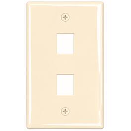 Cmple.com - Cmple - Keystone Wall Plate Cover Ethernet Wall Plates for Modular Inserts, RJ45 Keystone Jack - 2 Port - Ivory