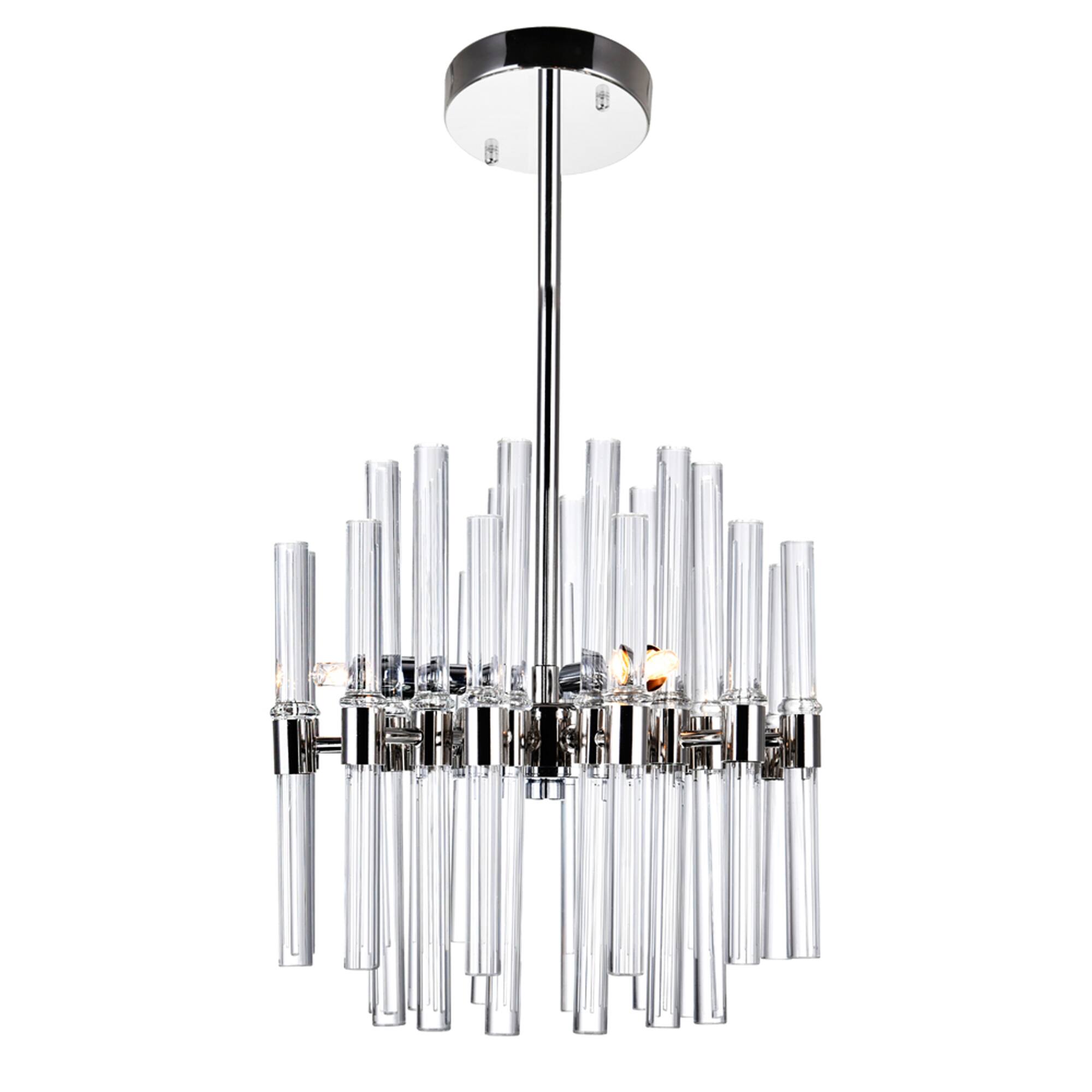 Angle. CWI Lighting - Miroir 6 Light Mini Chandelier With Polished Nickel Finish - Polished Nickel.