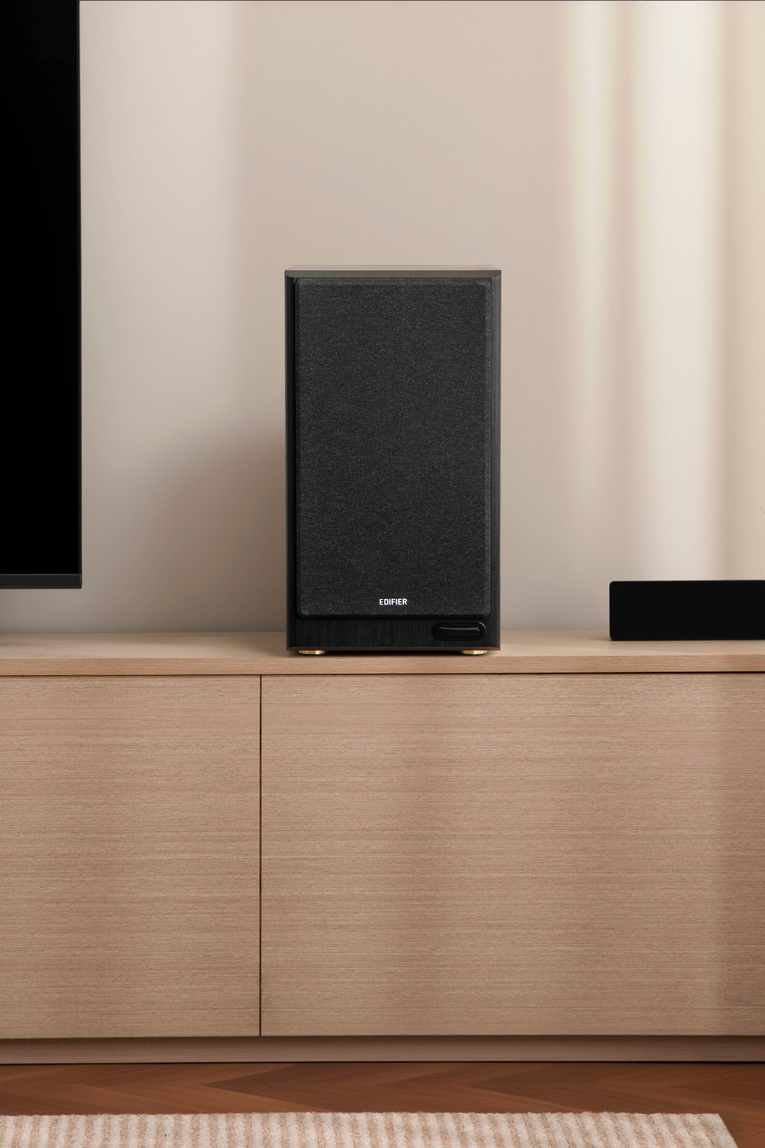 Alt View 4. Edifier - R2750DBMKII Audiophile Active Bookshelf Bluetooth 6.0 and Optical Input - 2.0 Speaker (Pair) - Black.