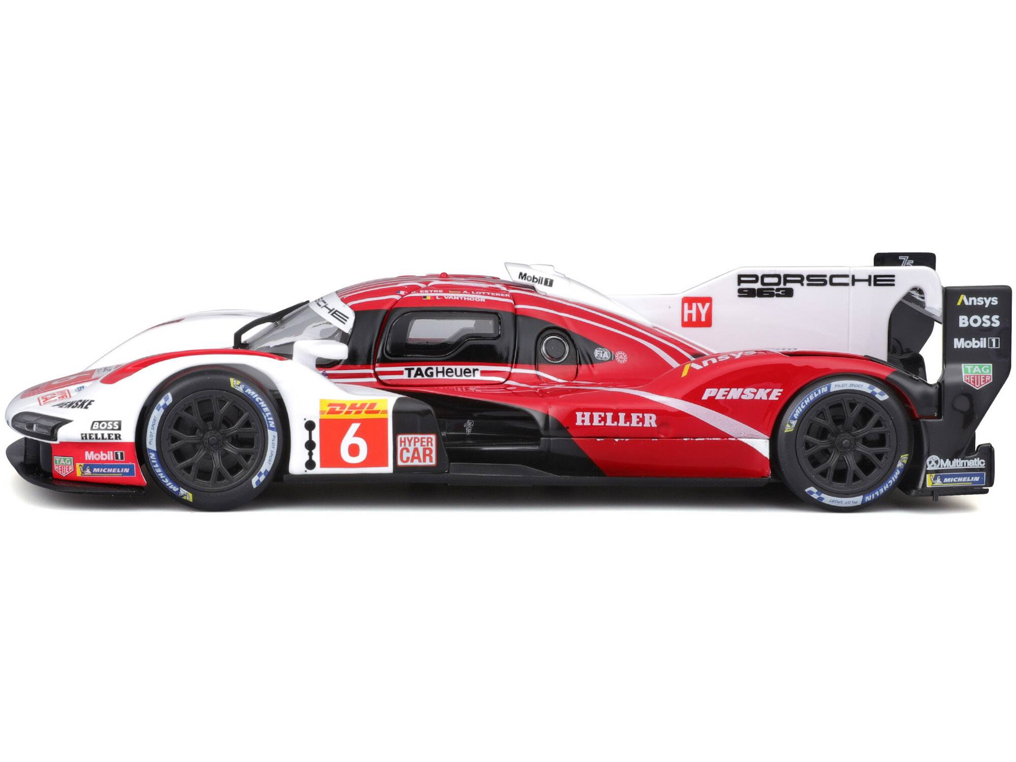 Sure, here is the corrected and grouped text from the image:

- Porsche 963
- HY
- TAG Heuer
- Ansys
- BOSS
- Mobil 1
- HELLER
- PENSKE
- DHL
- HYPER CAR
- Multimatic
- MICHELIN
- 6
- Multimatic
- MICHELIN
- HELLER
- Mobil 1
- TAG Heuer
- Ansys
- BOSS
- HYPER CAR
- Multimatic
- MICHELIN