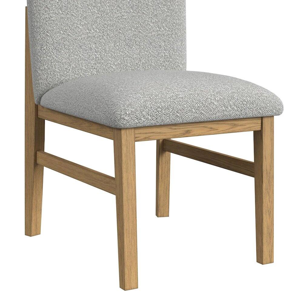 Angle. Picket House Furnishings - Canal Square Back Dining Side Chair with Grey Fabric in Natural - Tural.