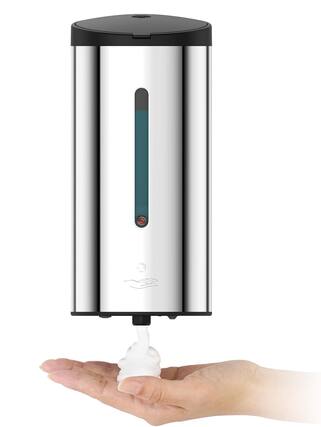 Front. FINEAK - 25 OZ Wall Mount Commercial Foam Soap Dispenser Stainless Steel AK1205FA (Polished) - Stainless Steel.