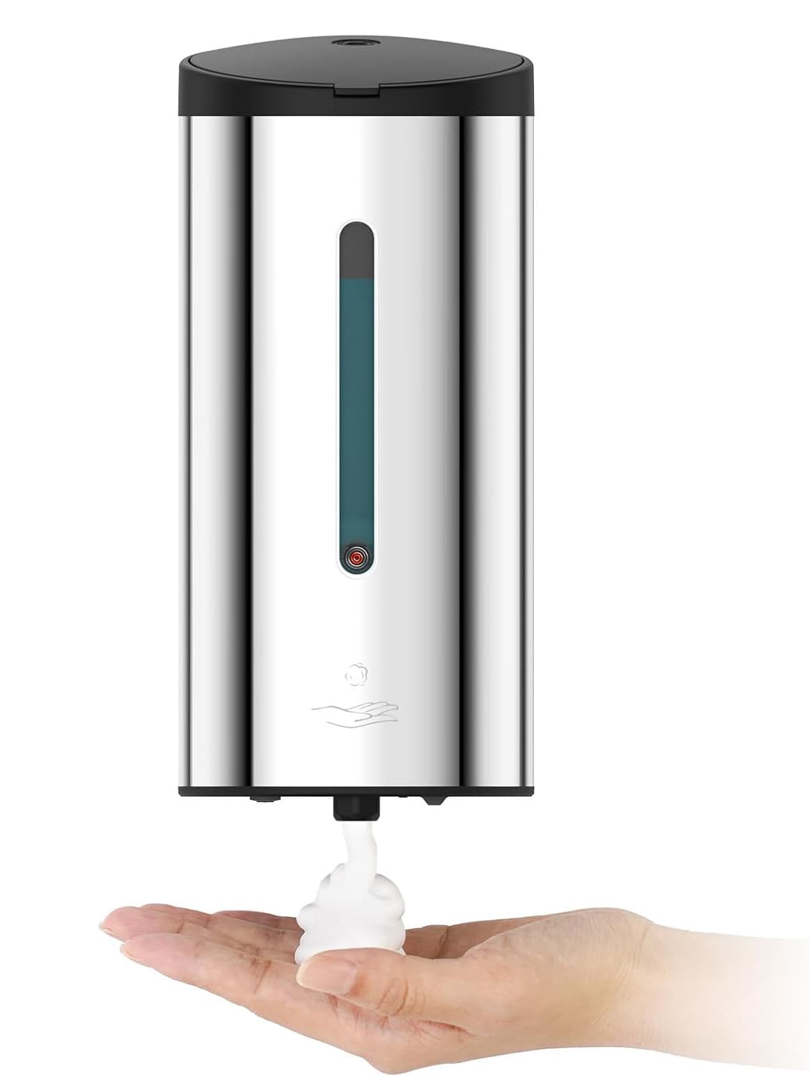 Front. FINEAK - 25 OZ Wall Mount Commercial Foam Soap Dispenser Stainless Steel AK1205FA (Polished) - Stainless Steel.