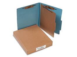 ACCO - Pressboard 4-Part Classification Folders, Letter Size, 10/Box - Blue