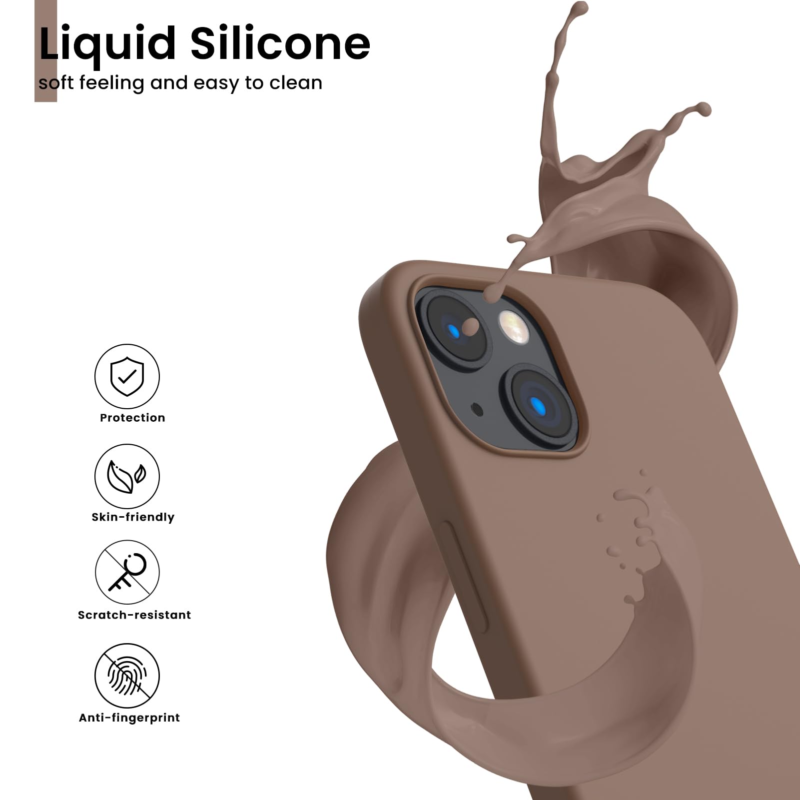 Liquid Silicone, soft feeling and easy to clean, Protection, Skin-friendly, Scratch-resistant, Anti-fingerprint