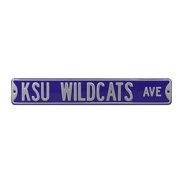 Authentic Street Signs - Kansas State Wildcats 6" x 36" College Ave Team Street Sign - Purple