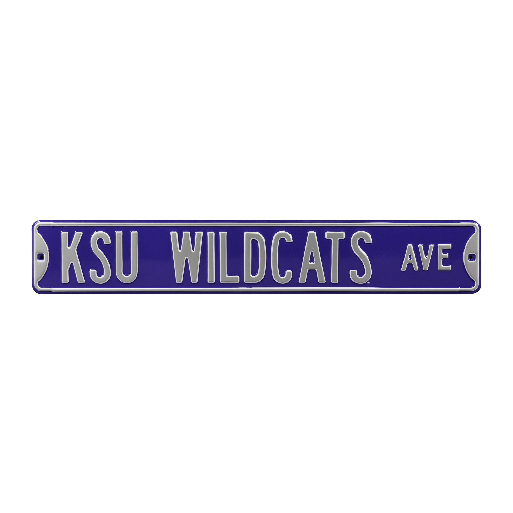 Purple Kansas State Wildcats 6" x 36" College Ave Team Street Sign