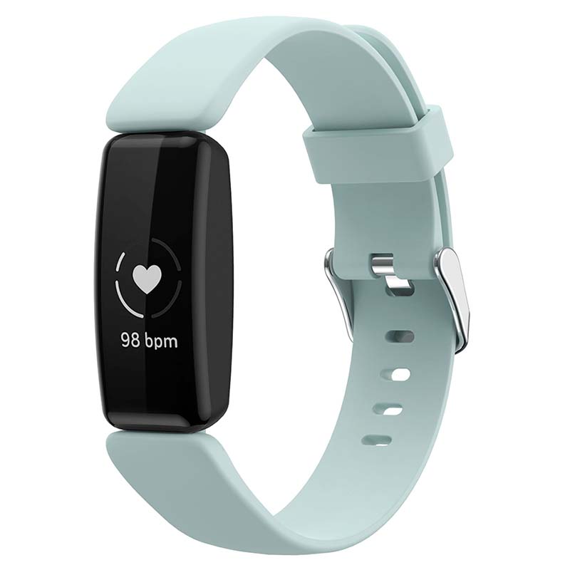 Front. StrapsCo - Active Band Silicone Rubber Watch Strap For Fitbit Inspire 2 (Short-Medium) - Pale Green.