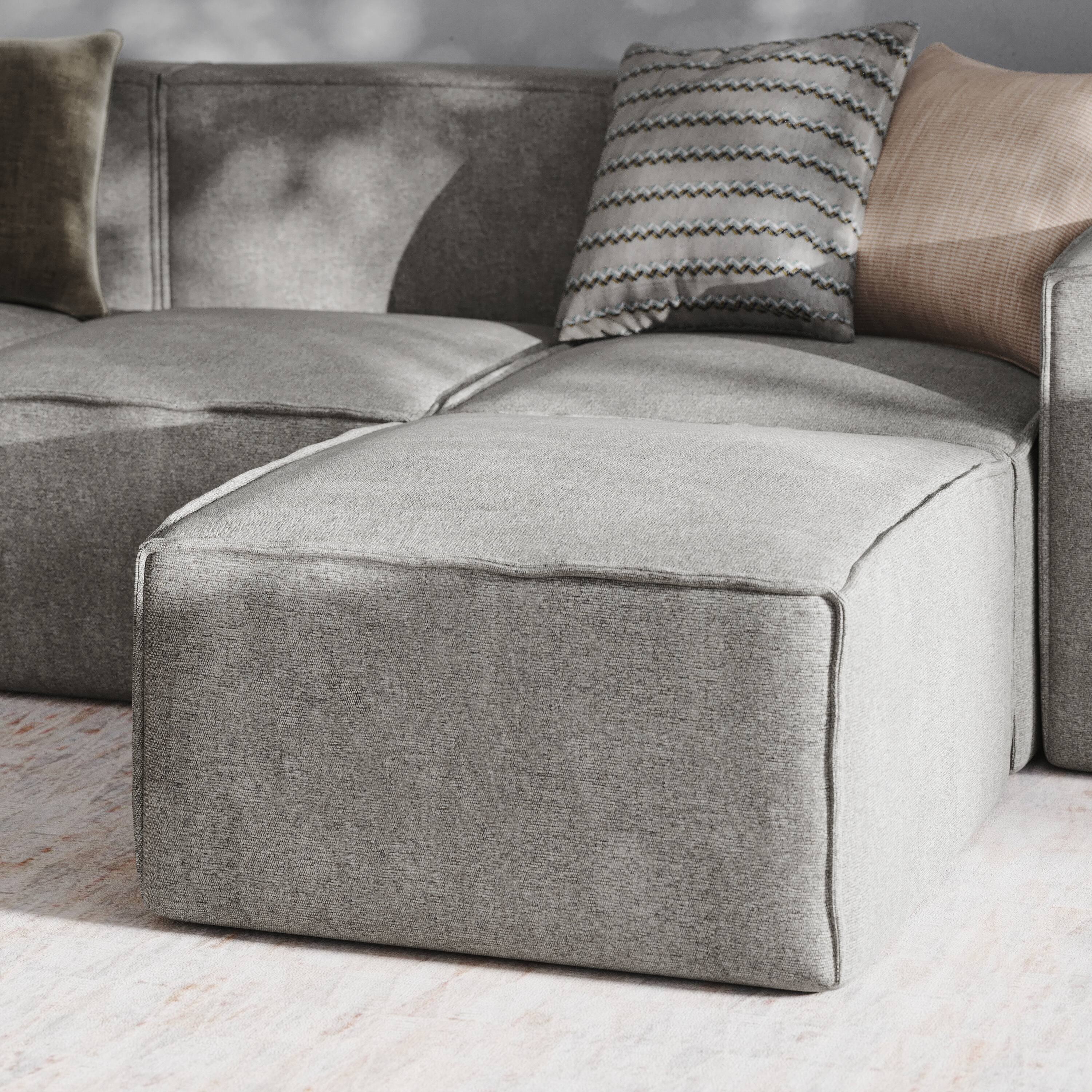 Alt View 3. Emma + Oliver - Farmount Modular Ottoman Footrest - Gray.