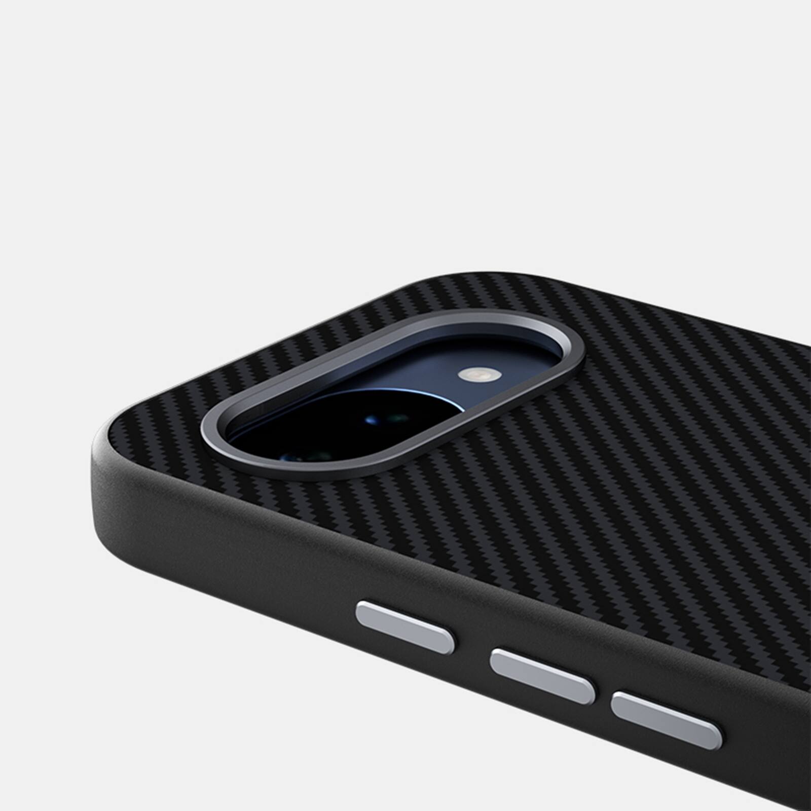 Left. Dteck - Carbon Fiber Texture Magnetic Case for Google Pixel 10 Pro, Shockproof Slim Protective Cover with Metal Camera Ring - Blue.