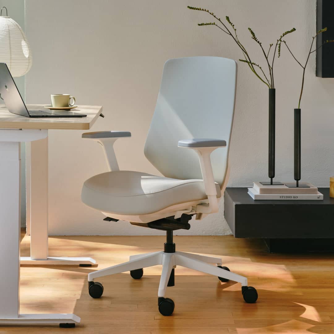 Branch Furniture - Ergonomic Chair Pro – Premium Office Seating with 7 Points of Adjustment & Dynamic Lumbar Support - White / Limestone