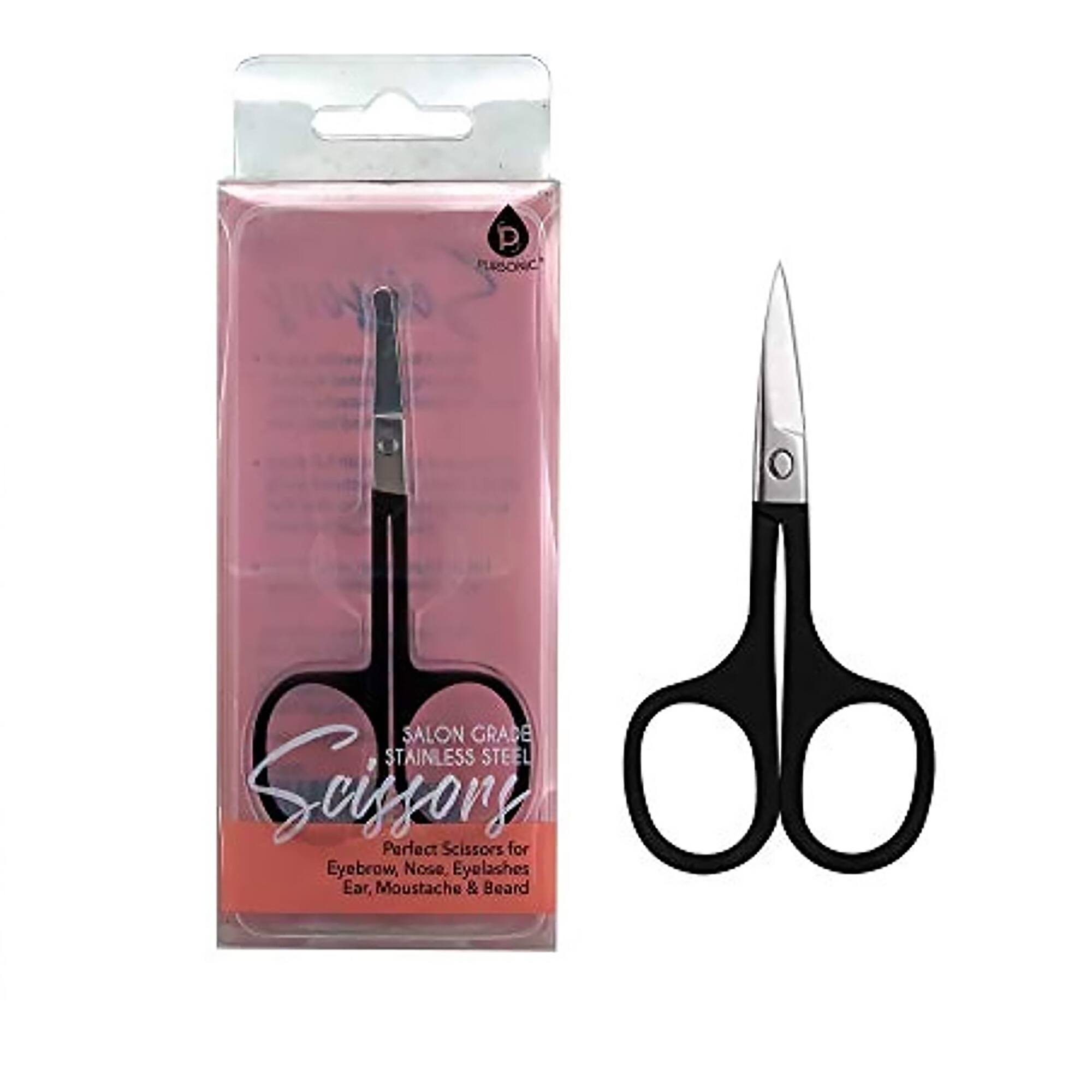 P PLABONIC SALON GRADE STAINLESS STEEL Scissors for Eyebrow, Nose, Eyelashes, Ear, Moustache & Beard