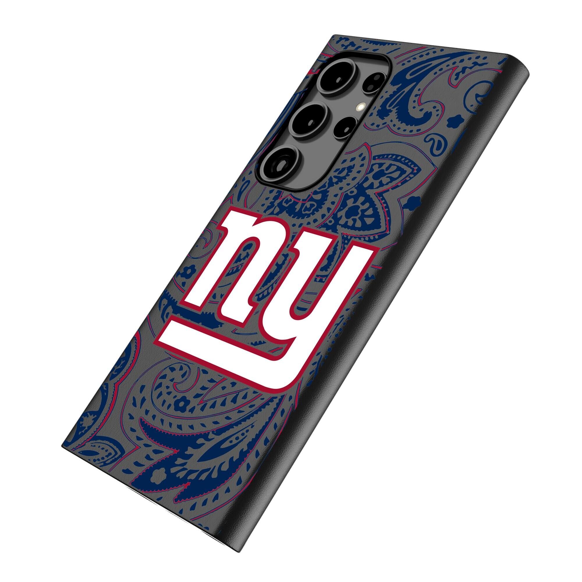 Alt View 1. Keyscaper - New York Giants Paisley Galaxy Magnetic Bump Case - S25 - Black.