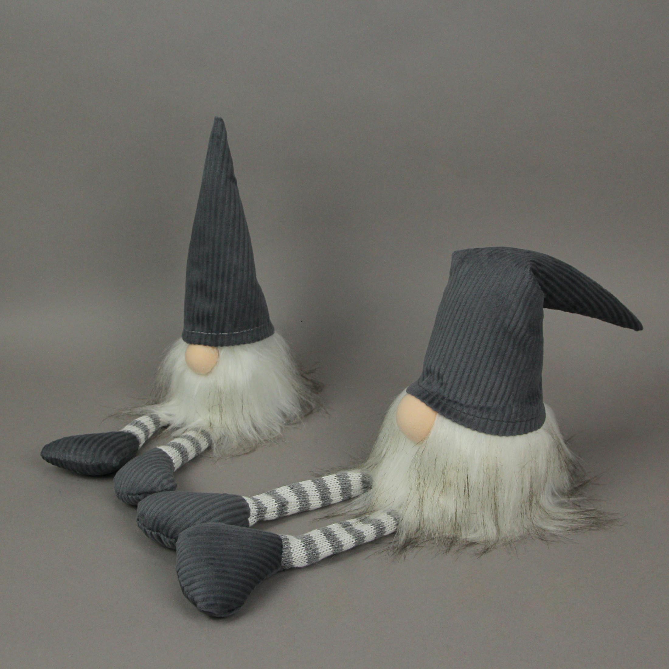 Alt View 1. Things2Die4 - Grey Polyester Garden Gnome Shelf Sitters Home Decor Plush Decorations Set of 2 - Grey.