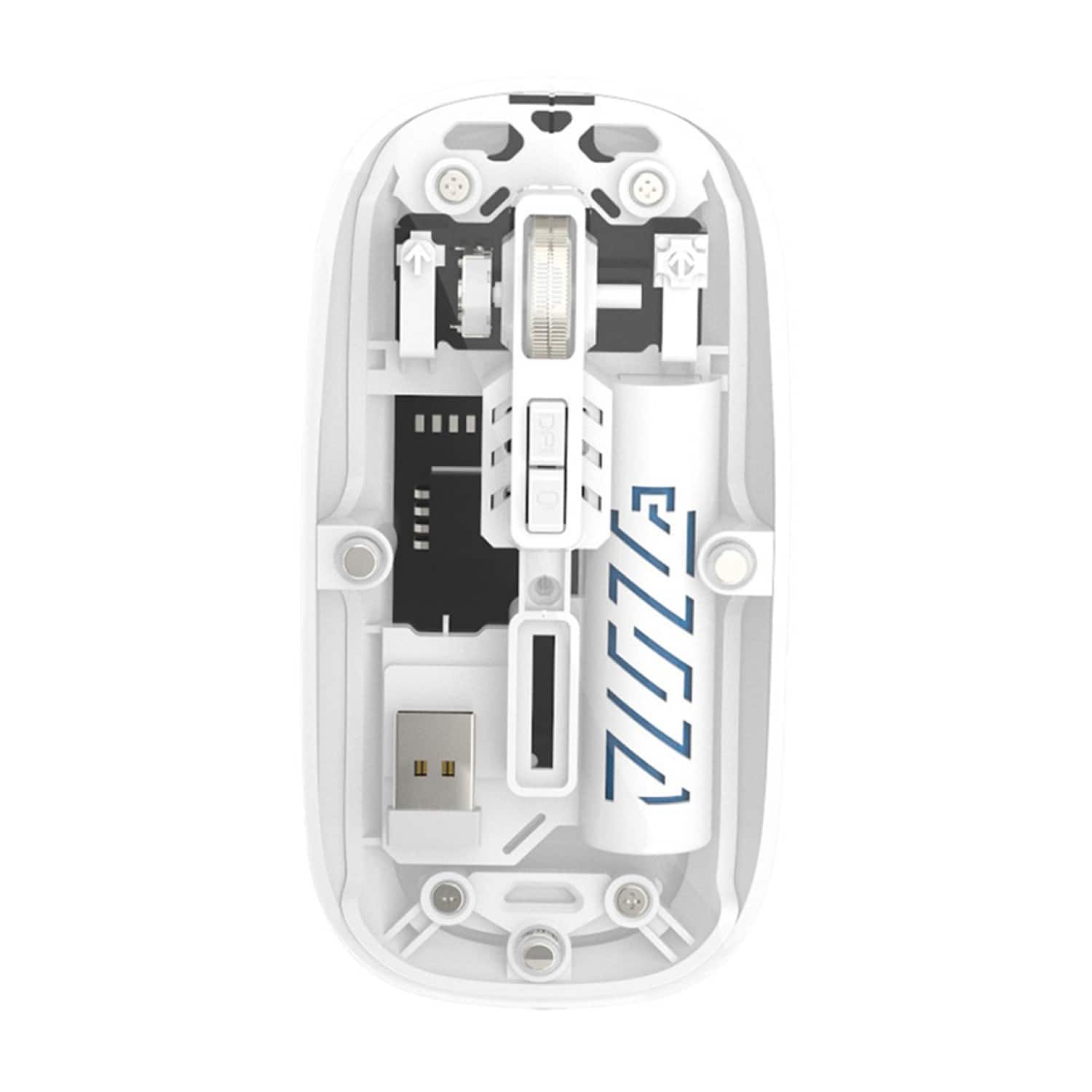 SaharaCase - Wireless Mouse | Transparent Shell | Rechargable Battery | USB & Type C Adapter | Glacier Series - Wireless - White