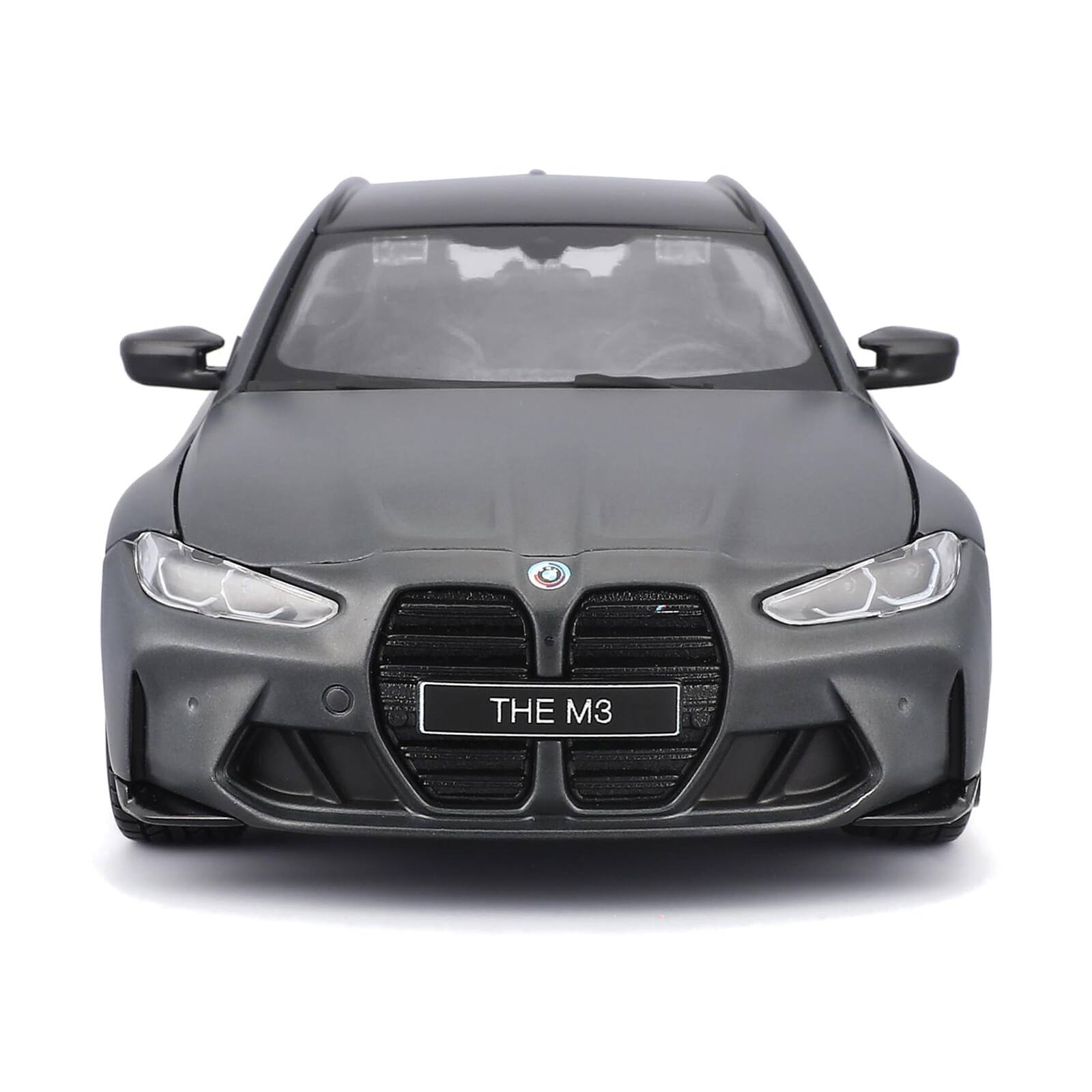 Alt View 3. Bburago - 2023 BMW M3 Touring Matt Gray Metallic with Black Top 1/24 Diecast Model Car by Bburago.