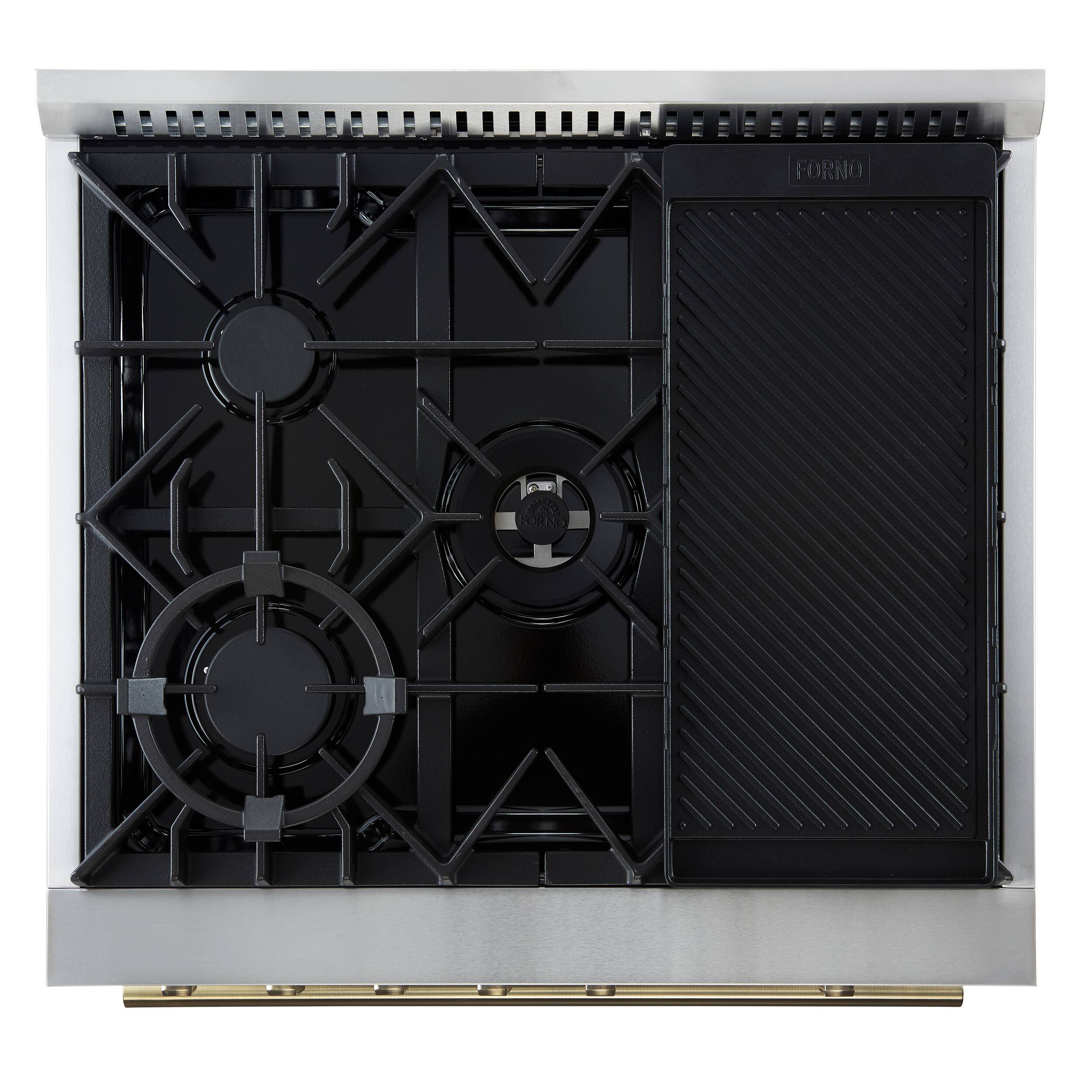 Alt View 8. Forno Appliances - Giovanni 4.32 Cu. Ft. Freestanding Gas Convection Range - Black.