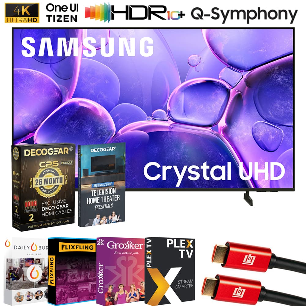 Samsung - 50" U8000F Crystal UHD 4K Smart TV (2025) + 26 Month Extended Warranty Protection Plan Bundle + Movies Streaming 2020