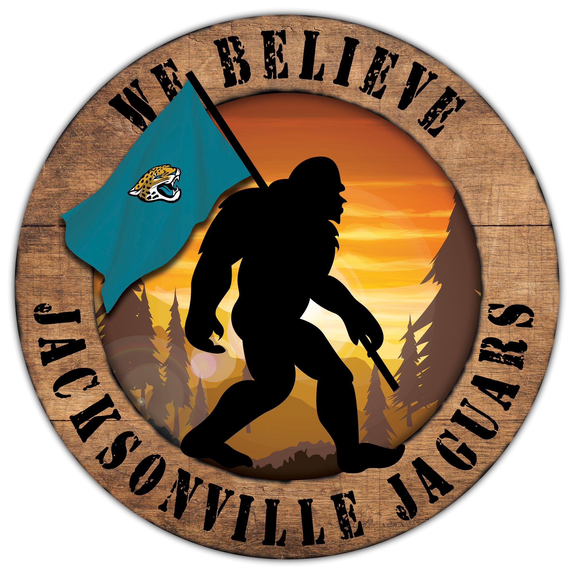 12'' We Believe Bigfoot Circle Sign