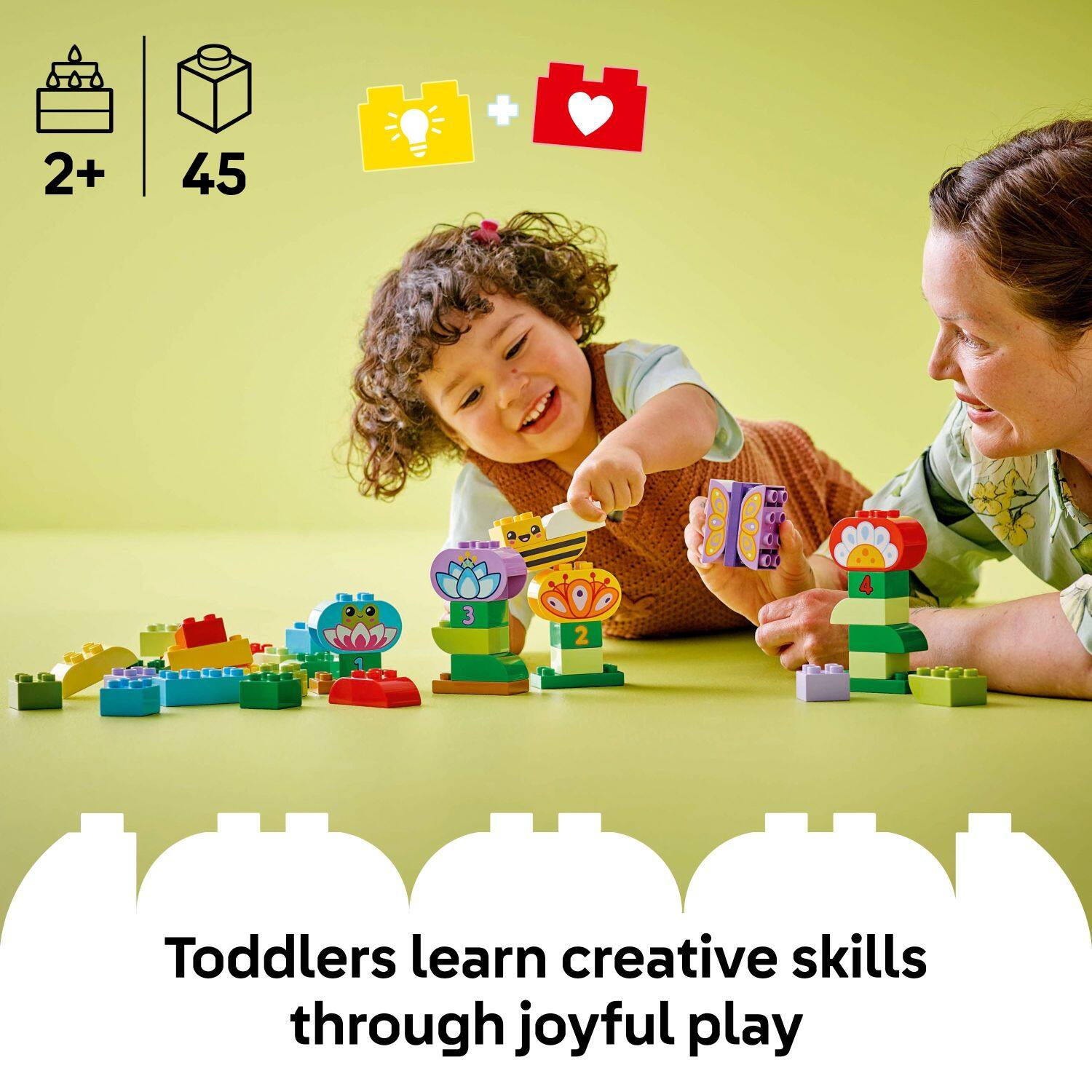 2+ 45+ 3 Toddlers learn creative skills through joyful play