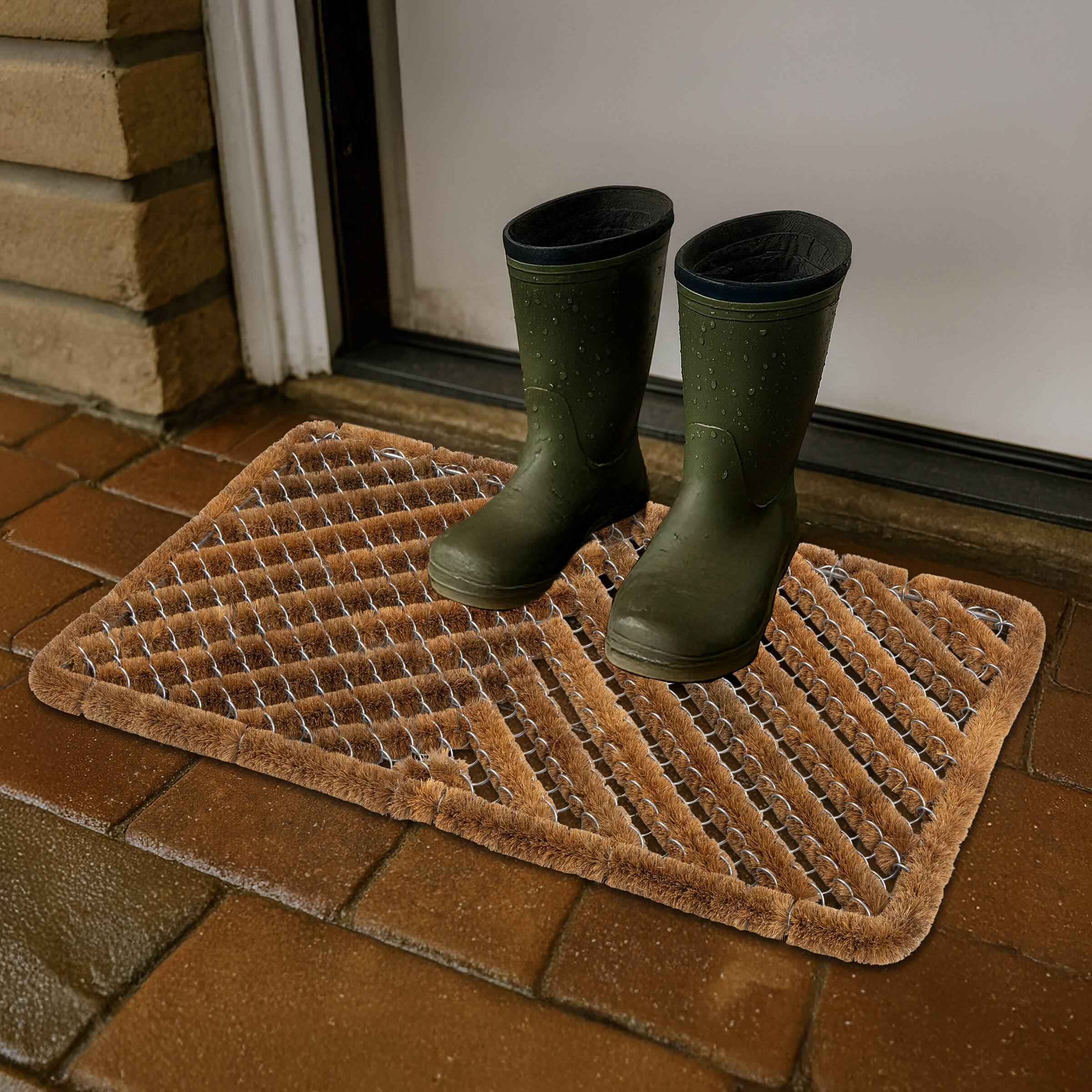 Alt View 1. Kings County Tools - 29x19in Natural Coir Doormat - Brown.