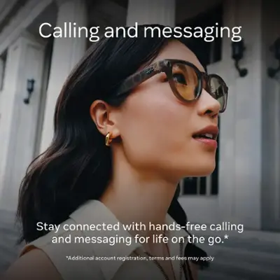 Ray-Ban Meta - Wayfarer Smart Glasses with Meta AI, Audio, Photo, Video Compatibility-Green Lenses (Refurbished) - Shiny Black