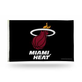 Rico Industries - Miami Heat NBA 3X5 Indoor Outdoor Banner Flag with grommets for hanging - Multi