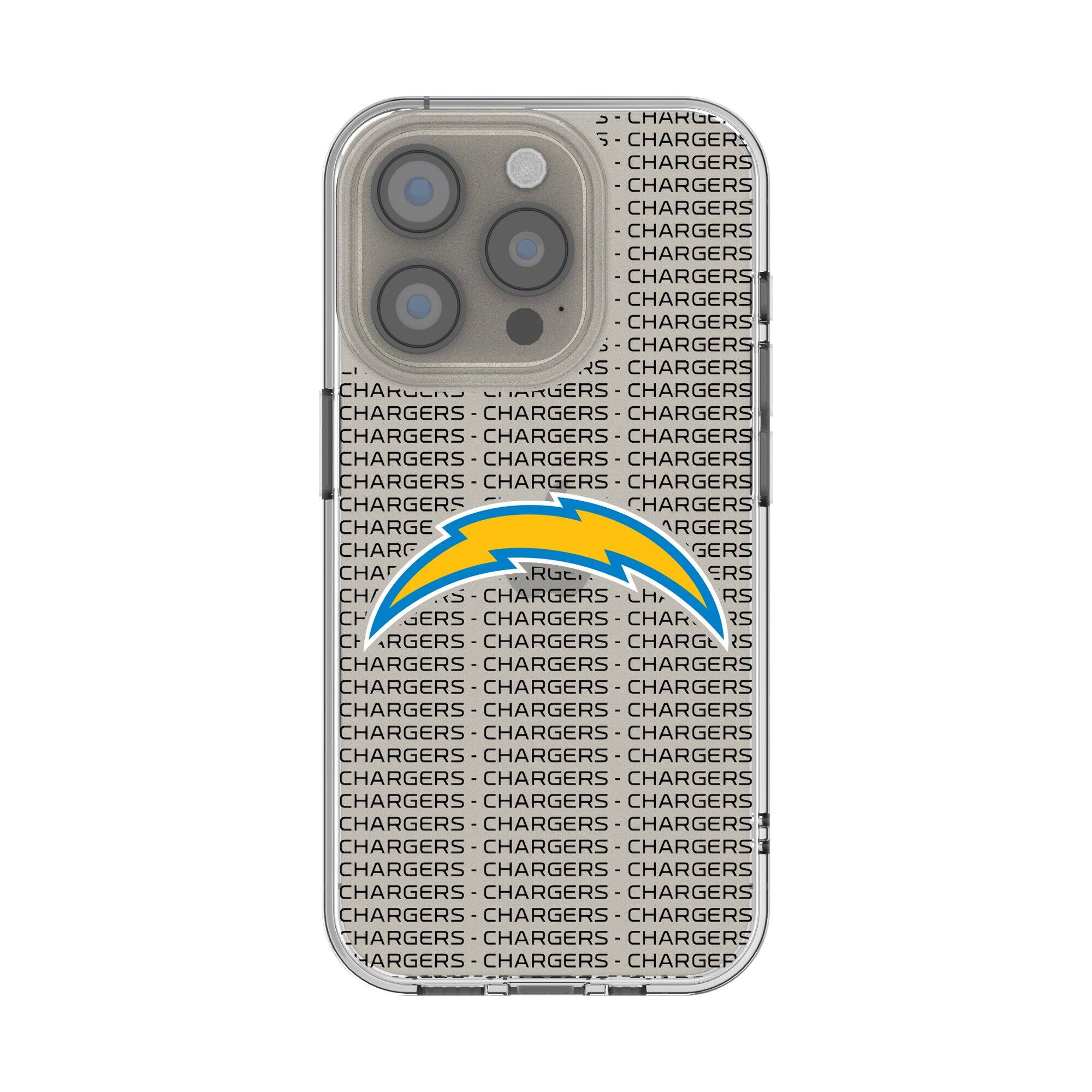 Keyscaper - NFL - Los Angeles Chargers iPhone Clear Text Backdrop Design Case - 15 - Multicolor