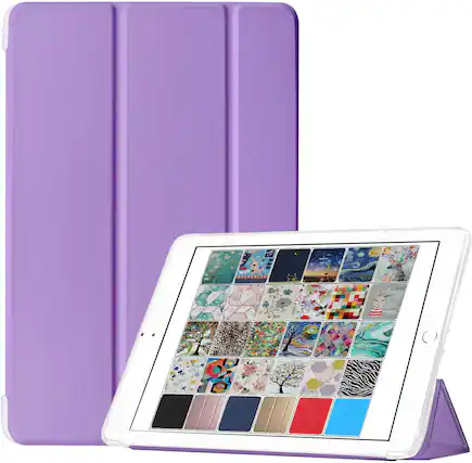 Front. DuraSafe Cases - iPad Air 3 10.5" 2019 Shock-Absorbing TPU Smart Case with Tri-Fold Stand A1701 A1709 A1852 A2152 A2123 A2153 A2154 - Purple.
