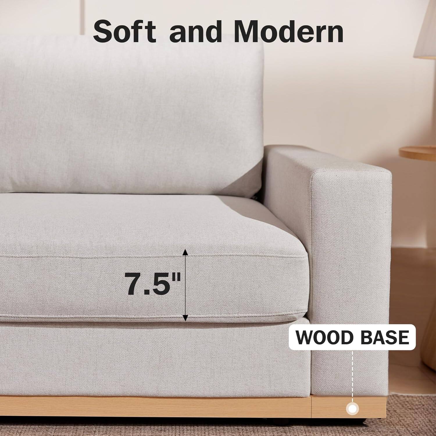 Soft and Modern  
7.5" WOOD BASE