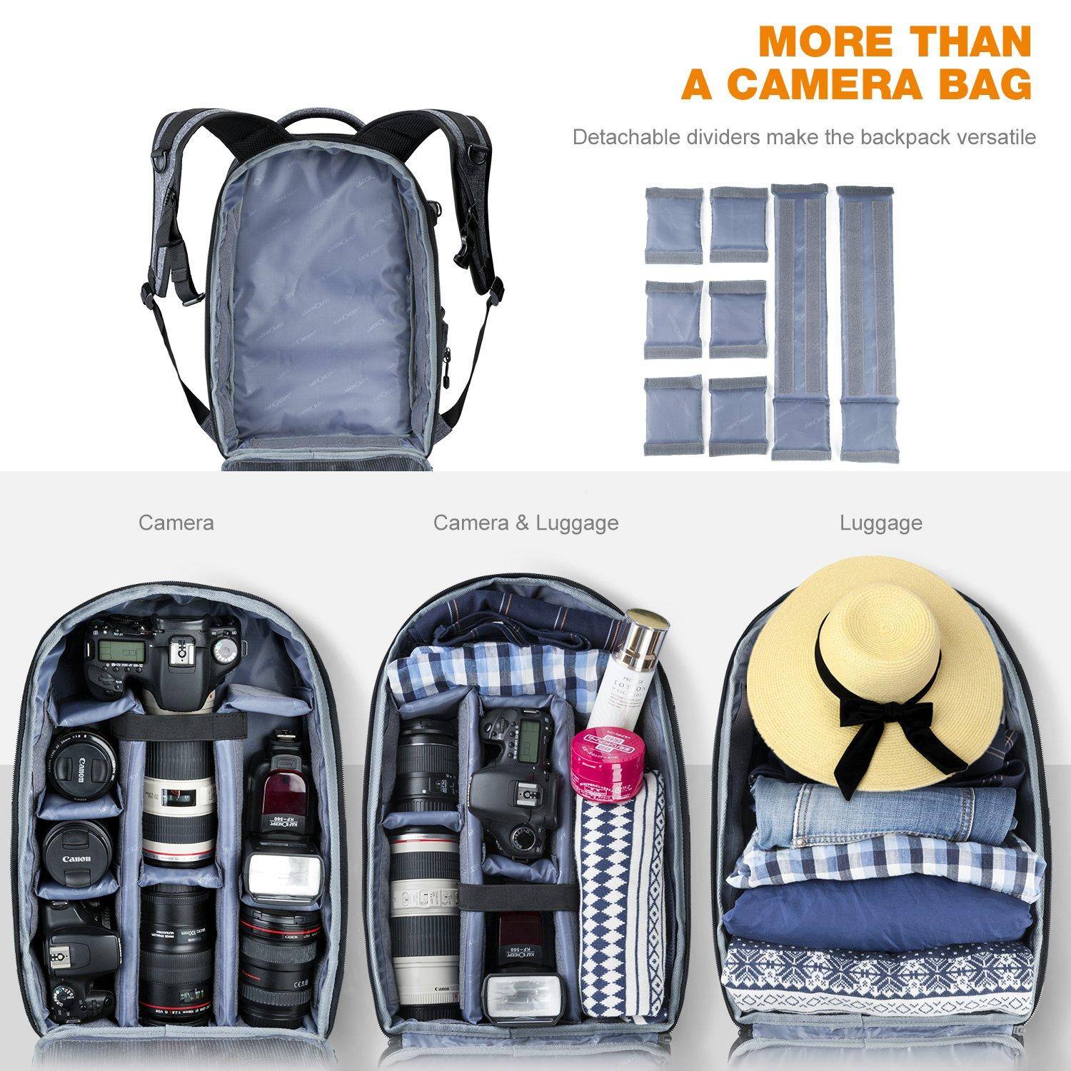 Alt View 2. Pacoar Cade - Professional Camera Backpack Large Size Photography Bag Compatible With Dslr  14.4'' Laptop Tripod (grey) - 03 Dark-gray.