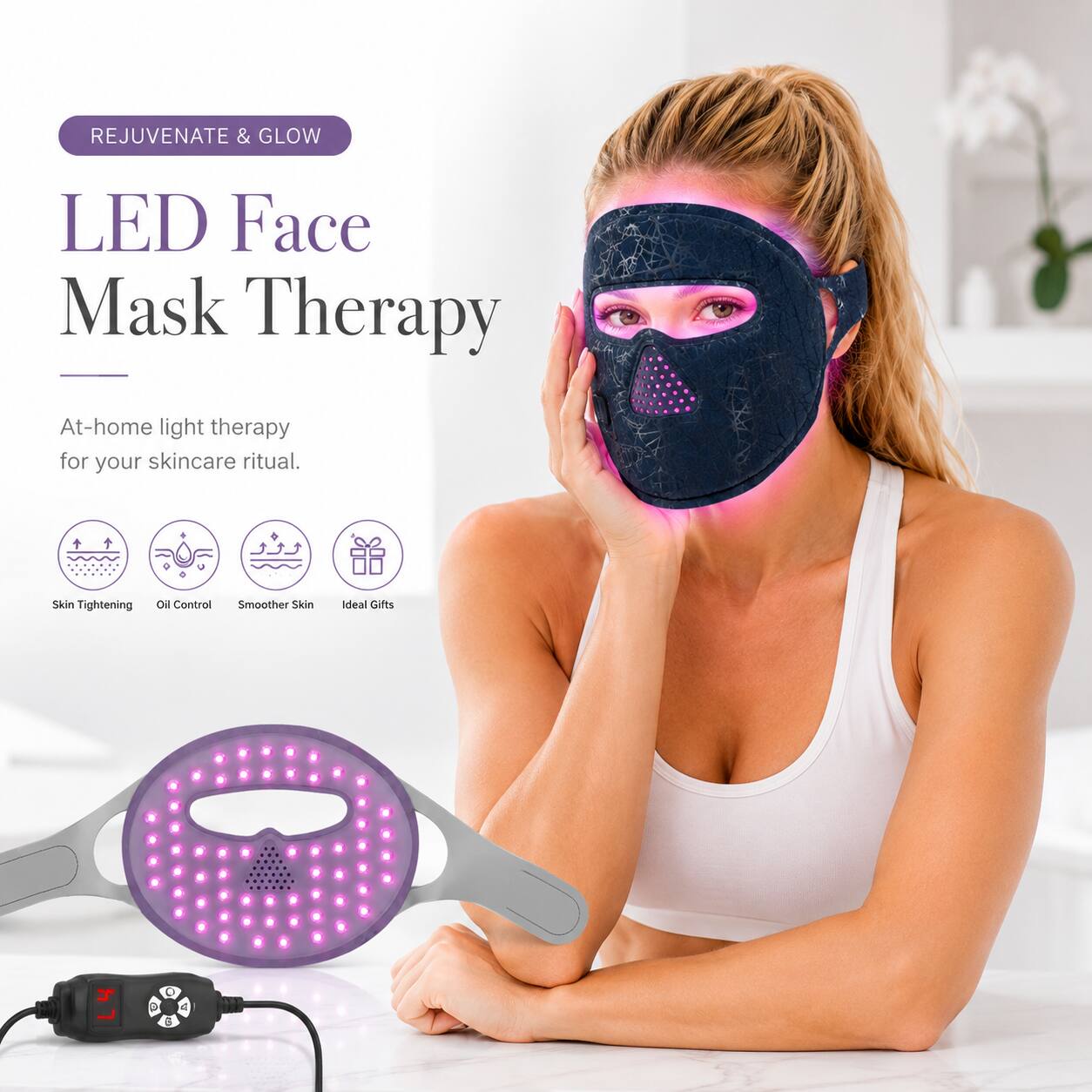 REJUVENATE & GLOW

LED Face Mask Therapy

At-home light therapy for your skincare ritual.

Skin Tightening
Oil Control
Smoother Skin
Ideal Gifts