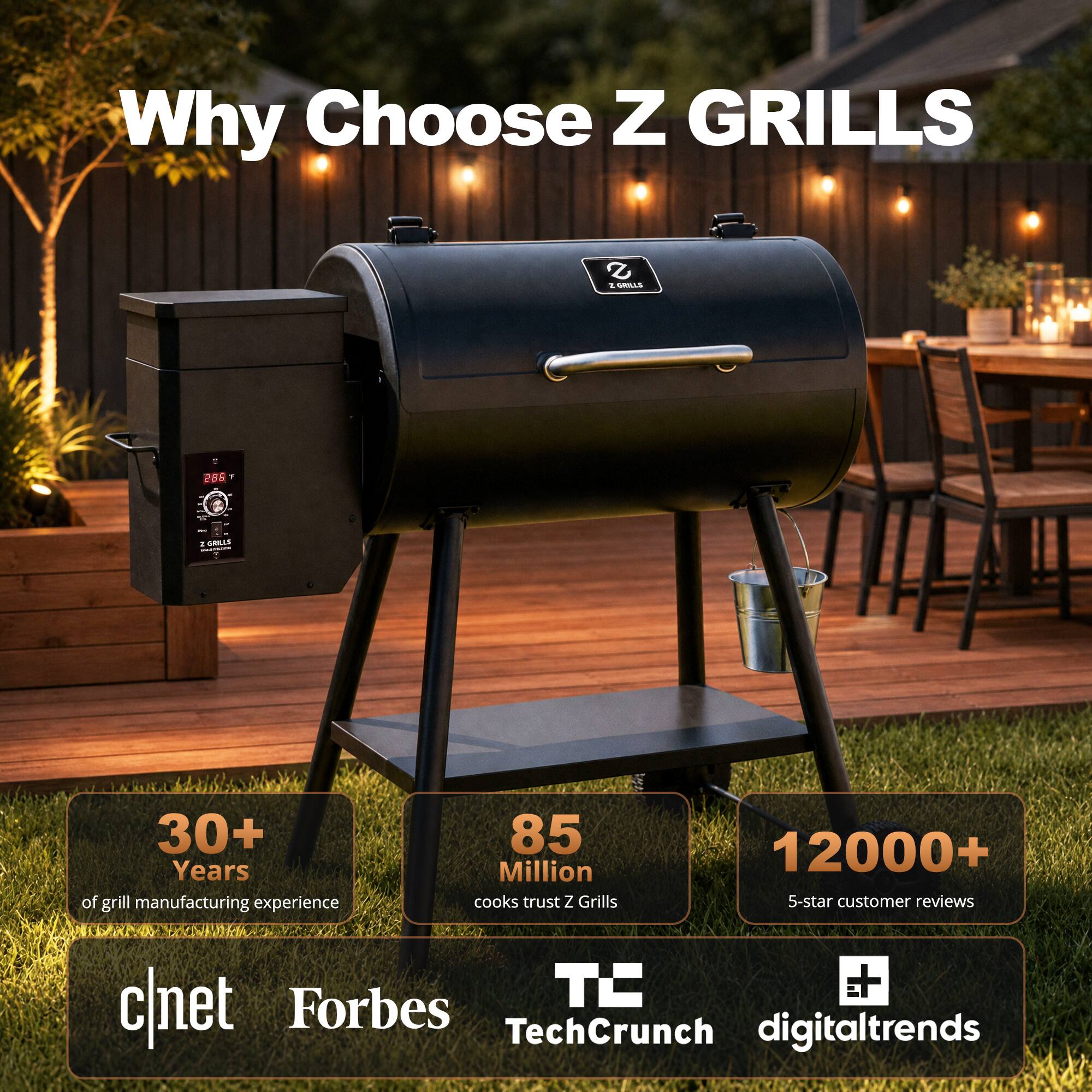 Z GRILLS BBQ Master 567 sq. in. Pellet Grill and Smoker, 8 in 1