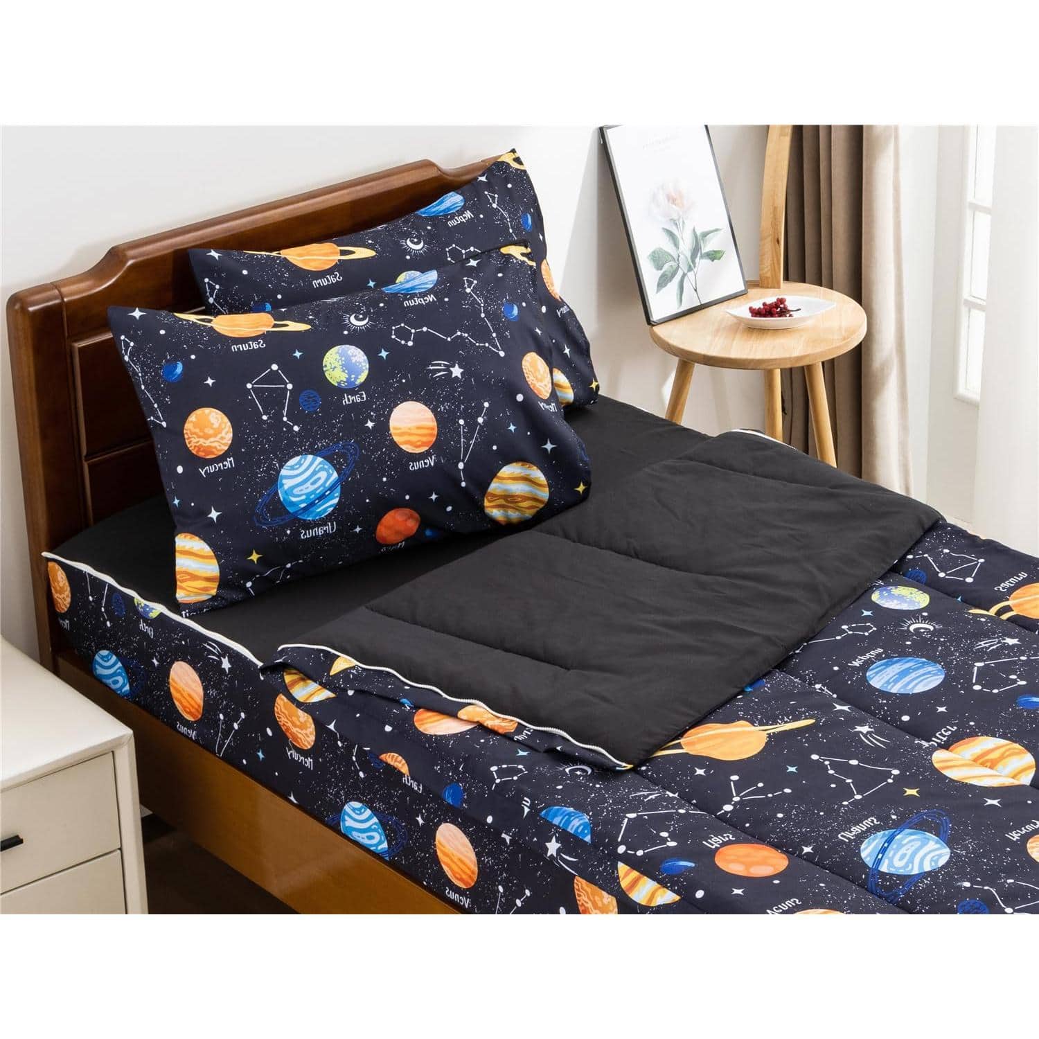Dapper Styles - Comforter Sets Zipper Bedding Set For Rainbow Unicorn All In One Bedding Twin - Black-Twin