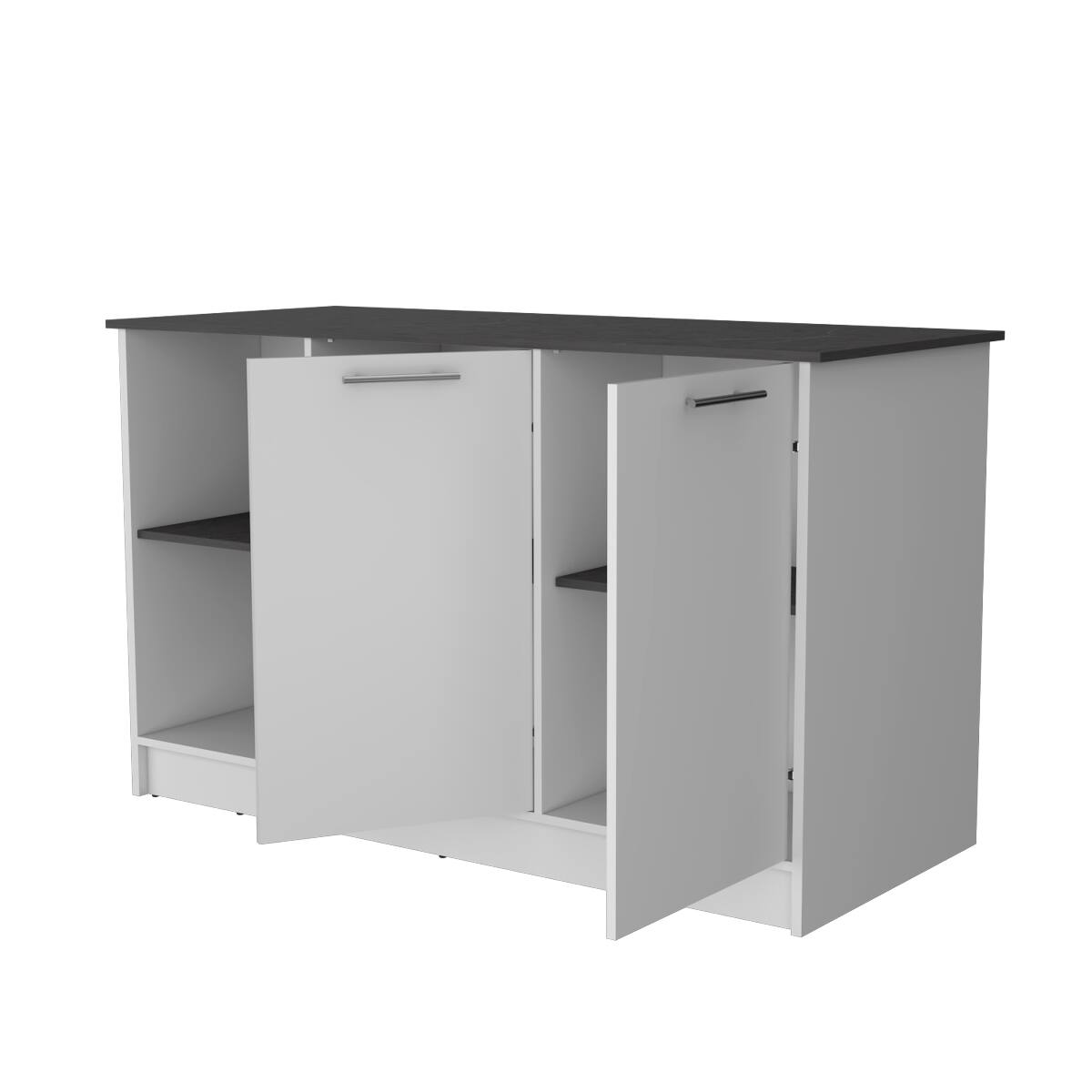 Back. Loheer - Loheer Multi Color Kitchen Island with Spacious Countertop and Storage - Multi.