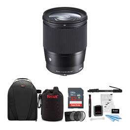 Sigma - 16mm f/1.4 DC DN Contemporary Lens for Sony with Accessory Bundle