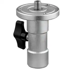Lectronify - Baby Ball Head Adapter, 3/8"-16 Male Tripod Head Mount with 5/8" Baby Receiver, 1-1/8" Junior Stud, Aluminum Adapter - Silver