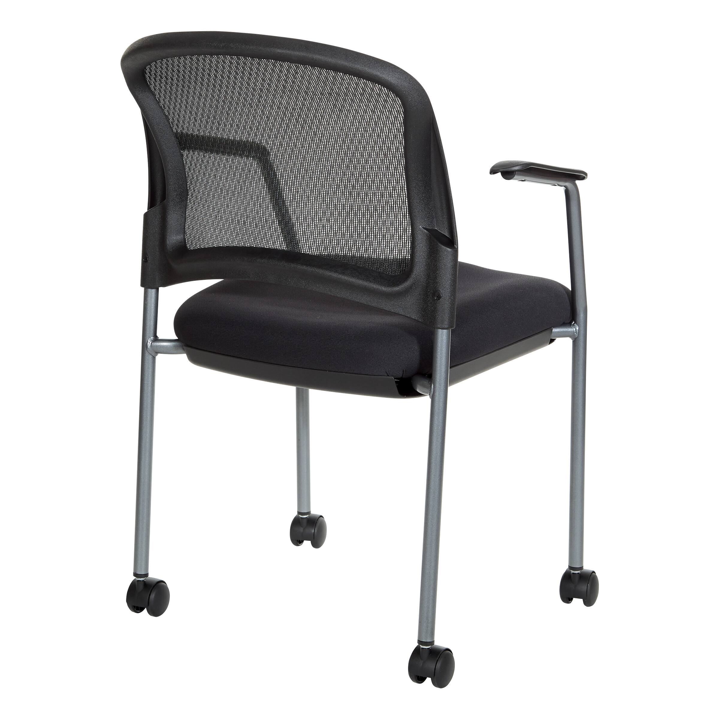 Back. Office Star Products - Titanium Finish Office Visitors Chair - Coal.