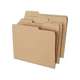 Staples - 100% Recycled File Folder, 1/3-Cut Tab, Letter Size, Kraft, 100/Box (ST756044-CC) - Natural Brown