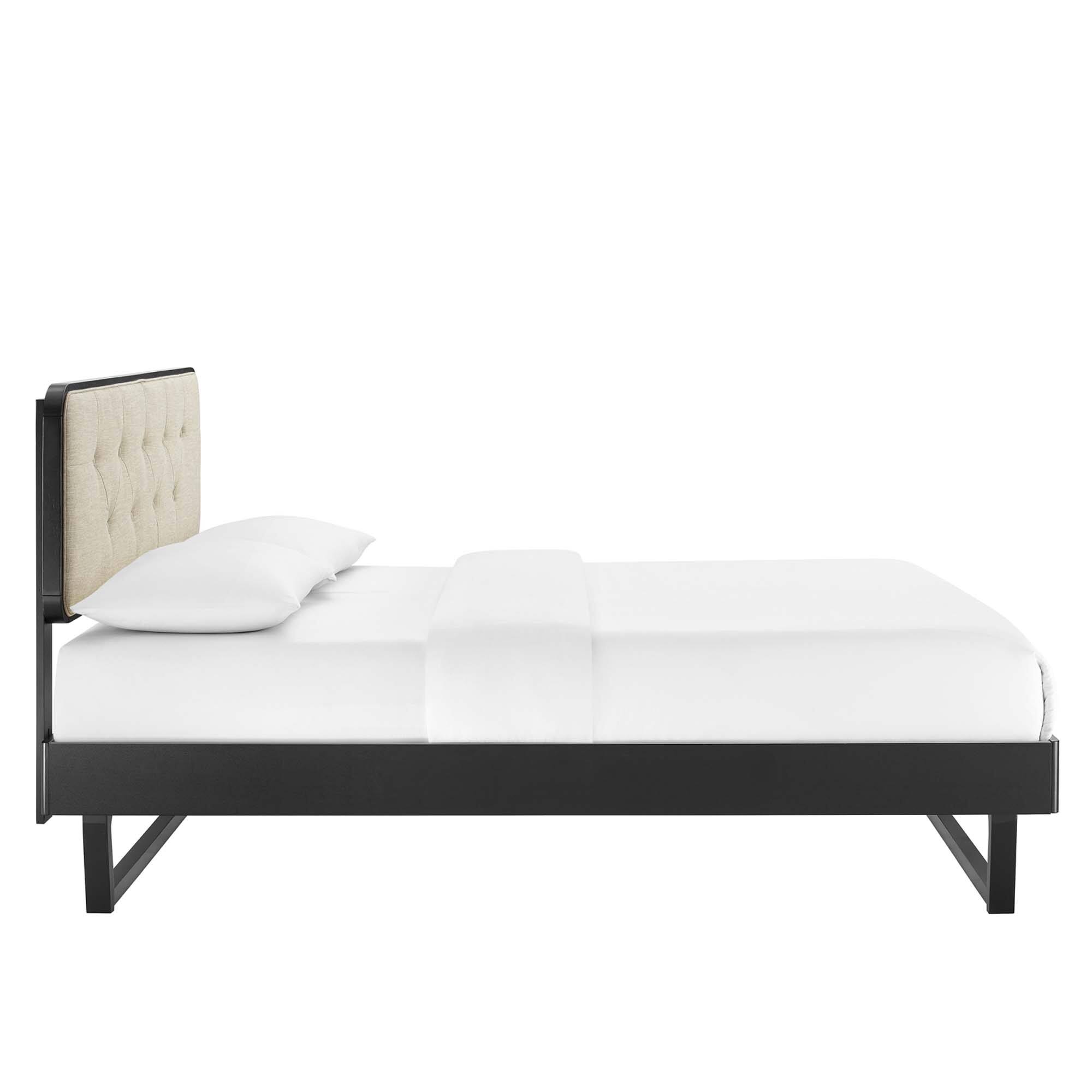 Alt View 2. Modway - Gwyneth Tufted Performance Velvet Twin Platform Bed - White.